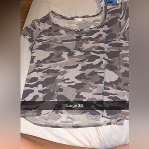 Source Unknown Gray Camo Crop Top